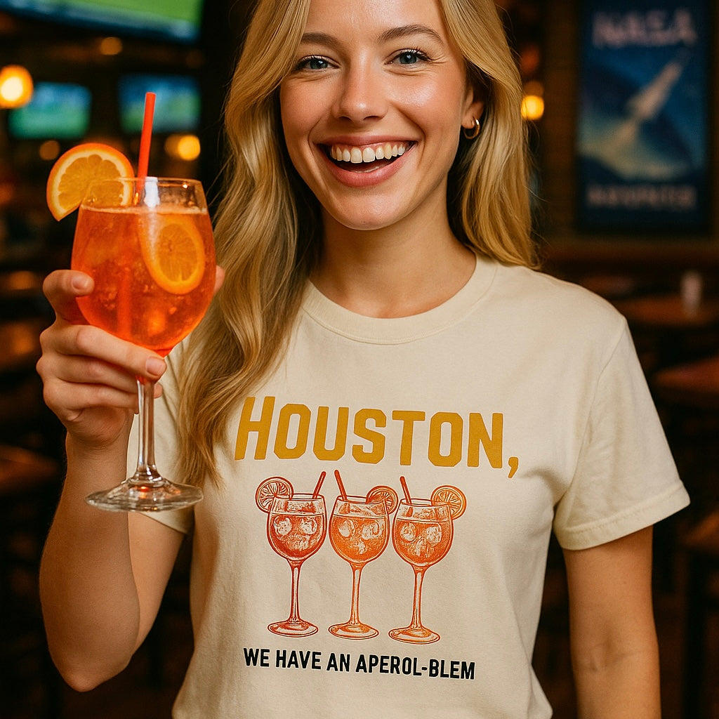 HOUSTON, WE HAVE AN APEROL-BLEM - S / Ivory-M / Butter-M / Ivory-L / Butter-L / Ivory - BAR LIFE